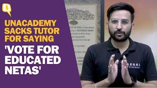 Unacademy Tutor Karan Sangwan Fired After Asking Students to Vote for ‘Educated Leaders’ | The Quint