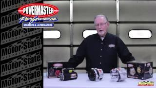 Powermaster Performance Brushed & Wrinkle Finish Starters and Alternators