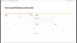 How to get tables/databases side by side in Notion
