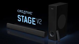 Creative Stage V2 - 2.1 Soundbar and Subwoofer with Clear Dialog and Surround