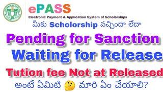 How to Check Scholarship Amount released or not at Released Pending for sanction Waiting for release