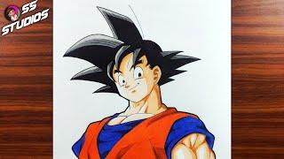 How To Draw Goku with Color Pencil - Step By Step Tutorial!