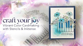 Live Replay Vibrant Color Cardmaking with Stencils & InkTense!