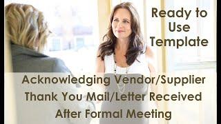 How to write a professional thank you email | Acknowledgement Series | Thank you mail to Supplier