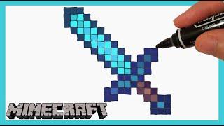 How to Draw Minecraft diamond sword | Learn to Draw