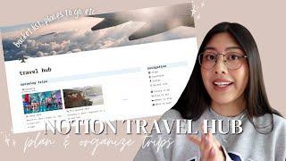 HOW I PLAN & ORGANIZE TRIPS | free notion template with trip template, bucket list, memories & more!