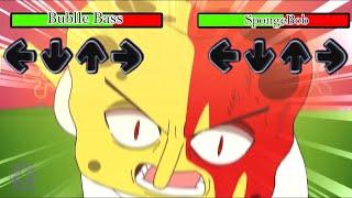 Anime Spongebob VS Bubble Bass With Healthbars And Arrows (FNF Battle) | FNF Animation