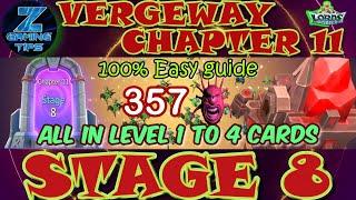 Verge Guardians Chapter 11 Stage 8 (All Level 1-4 Cards) | Lords Mobile Vergeway Chapter 11 Stage 8