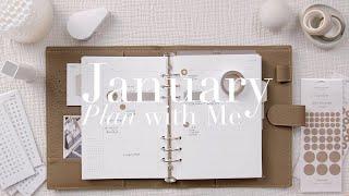 January Plan with Me | A5 6-Ring Cloth and Paper Foundations Planner