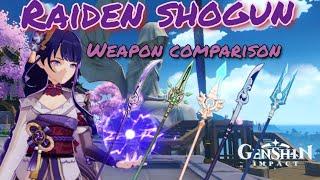 Raiden Shogun ( Baal ) weapon comparison build, stats, and best weapon for baal genshin impact.