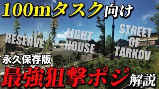 【タルコフ】永久保存版100mタスク向け最強狙撃ポジ解説 Reserve&Lighthouse&Street of Tarkov編【A Shooter Born in Heaven】