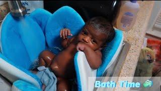 ASMR: NEWBORN BATH TIME | 6 WEEKS OLD | SUPERMOM3TV