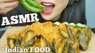 ASMR Vegetable BIRYANI + CURRIED MUSSELS *Indian FOOD (EATING SOUNDS) NO TALKING | SAS-ASMR