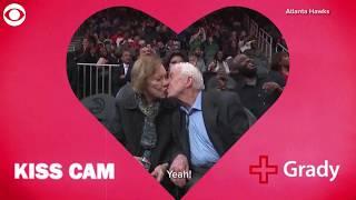 Former President Jimmy Carter and his wife Rosalynn caught on kiss cam | 10News WTSP