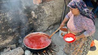 Domates salçası yapımına başladık