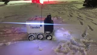 Yandex delivery robot freeride in Innopolis