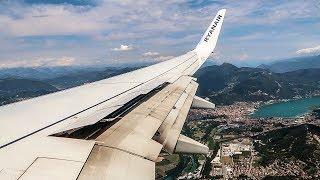 RYANAIR Boeing 737-800 TURBULENT APPROACH AND LANDING at Bergamo Airport (BGY)