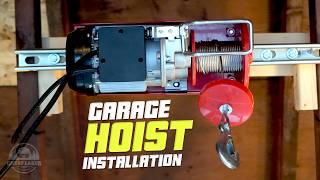 Installing Electric Hoist in Garage - Easy DIY Overhead Angled Ceiling Winch