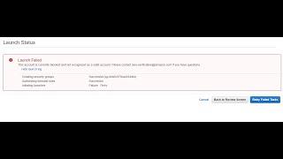 AWS Server LAUNCH FAILED