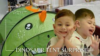 MiniVlog: Surprised the Twins with this Dinosaur Tent! Watch their reaction! | #TheBinnsFam