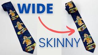 How to Make a Skinny Tie from a Wide Tie - DIY Full Sewing Tutorial