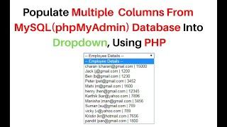 php fill dropdown from mysql (phpmyadmin) database multiple columns