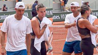 Rafael Nadal and Aryna Sabalenka Together on the Court - Roland-Garros 2024