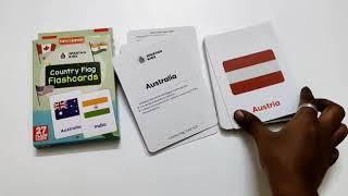 country Flag Flash cards for 2+yrs|2 versions|54 countries|MRP Rs.130/-each|Our price Rs.96/-each