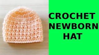 How To Crochet Simple Newborn Hat For Beginners