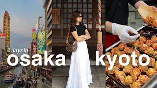 JAPAN VLOG  osaka + kyoto cafes, street food in dotonbori, where to stay + eat