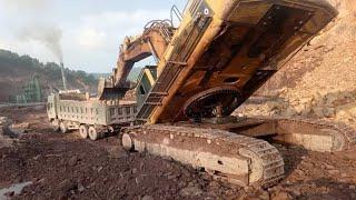 WOW!!! TOP World's Excavator Fail Win Skills | PC8000 Heavy Equipment Excavator & Dump Truck