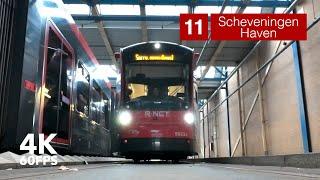 Starting a shift on line 11 |  HTM Line 11 |  The Hague | 4K Tram Cabview | Siemens Avenio