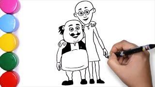 How to Draw Motu Patlu | Motu Patlu Friendship Painting | Learn to Draw Cartoon
