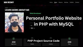 Personal Portfolio Website in PHP With MySQL || PHP Source Code Free Download - Code Camp BD