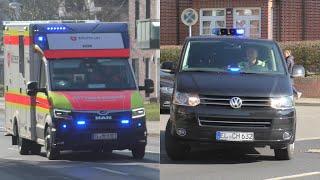 [2x Erstmalig & Sirenenwechsel] Rettungdienst des Landkreis Emsland auf Einsatzfahrt in Meppen