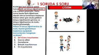 1 SORUDA 5 SORU ÜST DÜZEY-ÖN-BİRLEŞİK KOŞULLANMALAR-GENELLEME VE GARCİ ETKİSİ