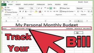 How to Track your Bills in Microsoft Excel || monthly bill tracker