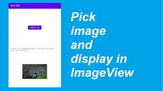 Pick an image and display in ImageView