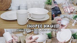 SHOPEE HAUL | UNBOXING PERLENGKAPAN DAPUR PIRING & GELAS AESTHETIC | PERALATAN MAKAN BARU