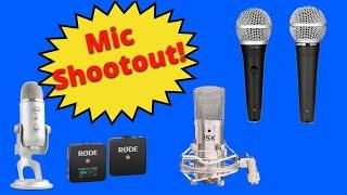 Five Mic Comparison - Blue Yeti, Rode Wireless Go, ISK BM-800, and cheap Shure Mics (PG-48 & SM-48)