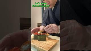 #comment #japanesefood #art #gunkan #food #nigirisushi #salmon #youtubeshorts