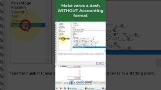 Change normal number format to include zeros as a dash in Excel