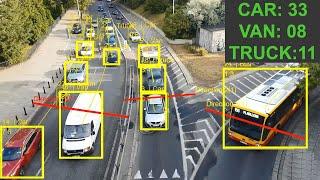 Vehicle counting software demo | car, van, truck, bus AI detection