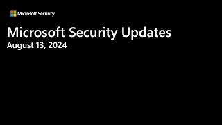 Security Update Release Summary August 2024