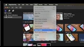 How to detach audio from a timeline clip in Final Cut Pro X