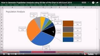 How to make a 2D Bar of Pie Chart in Excel 2016