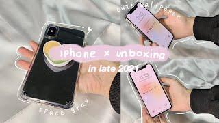 iphone x unboxing in late 2021 + accessories! black