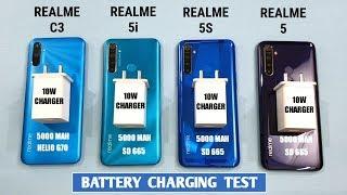 Realme C3 vs Realme 5i vs Realme 5s vs Realme 5 | Battery Charging Test