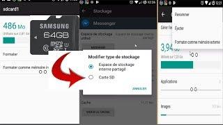 transformer la carte SD en mémoire interne sans Root, ni application