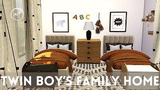 TWIN BOY'S SUBURBAN HOME || Sims 4 || CC SPEED BUILD